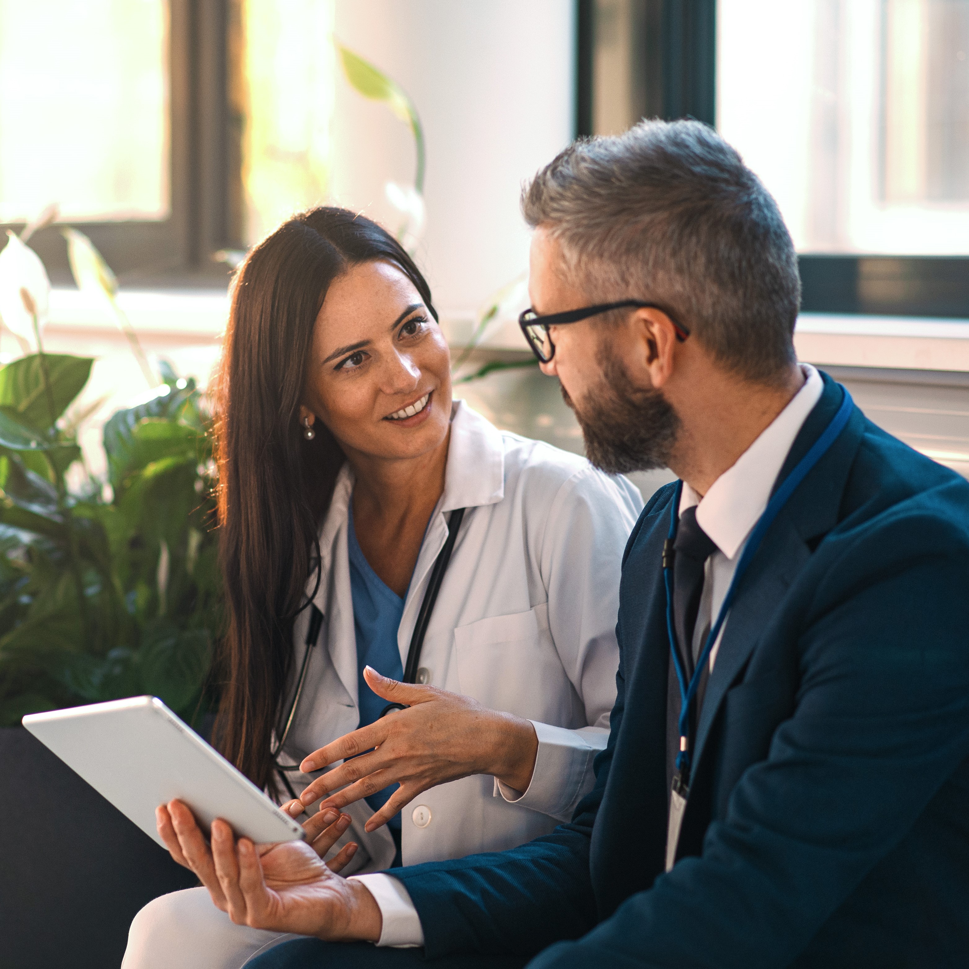 Doctor speaking to a patient