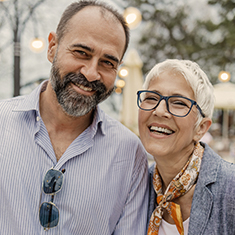 Couple smiling